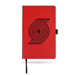 Wholesale Trail Blazers Team Color Laser Engraved Notepad W/ Elastic Band - Red