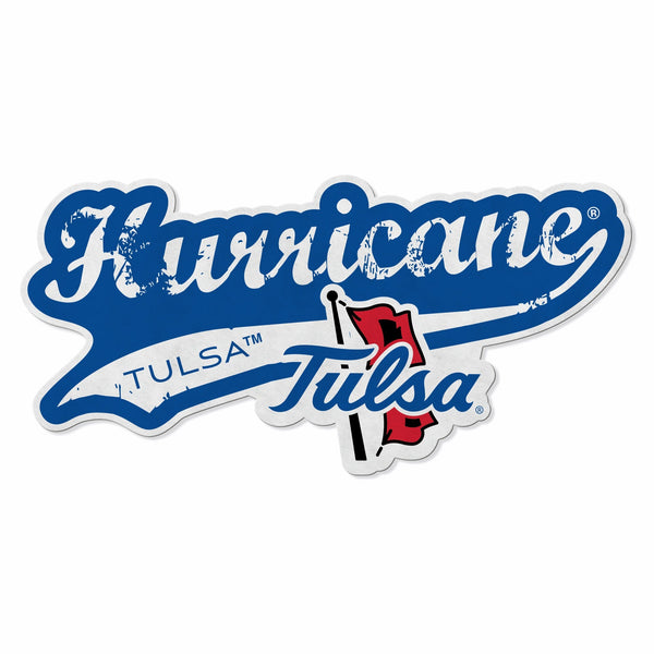 Wholesale Tulsa University Shape Cut Logo With Header Card - Distressed Design