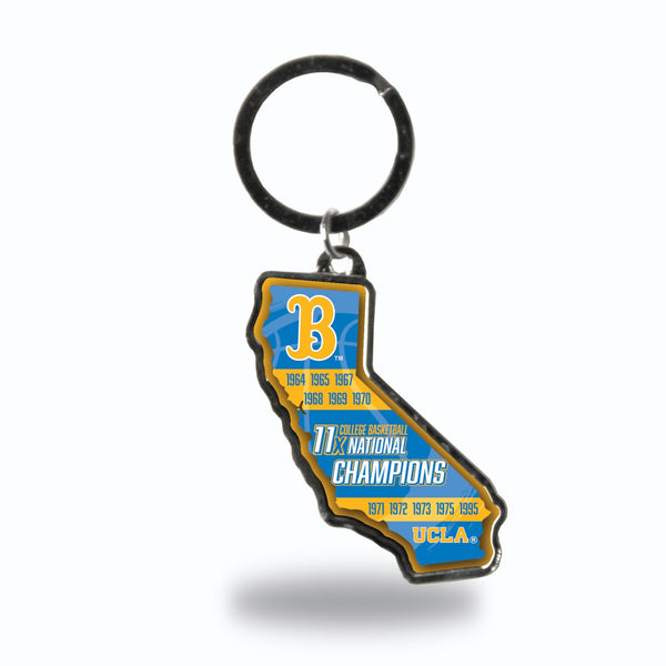 Wholesale UCLA 11 Time College Basketball Champs State Shaped Keychain (California)