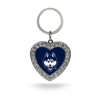 Wholesale Uconn Rhinestone Heart Key Chain