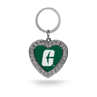 Wholesale UNC Charlotte Rhinestone Heart Keychain