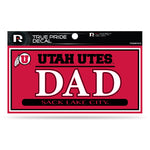 Wholesale Utah University 3" X 6" True Pride Decal - Dad