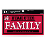 Wholesale Utah University 3" X 6" True Pride Decal - Family