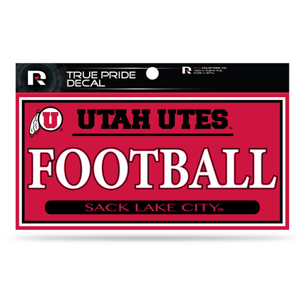 Wholesale Utah University 3" X 6" True Pride Decal - Football