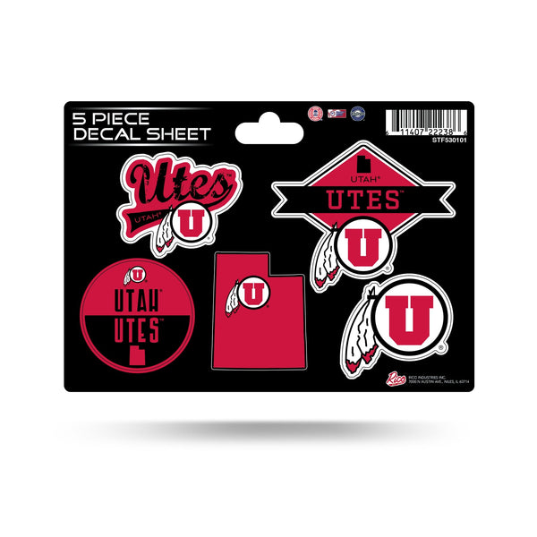 Wholesale Utah University 5-Pc Sticker Sheet