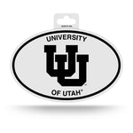 Wholesale Utah University Black And White Oval Sticker - Vault Interlocking U