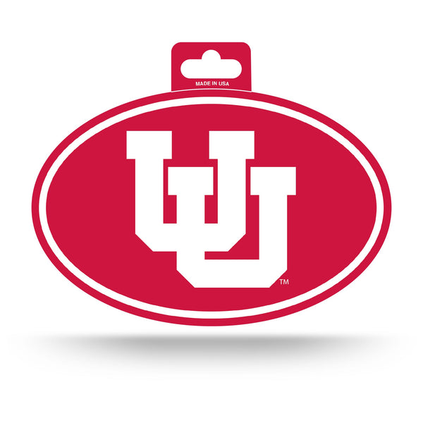 Wholesale Utah University Full Color Oval Sticker - Interlocking U