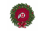 Wholesale Utah University Holiday Wreath Shape Cut Pennant