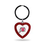 Wholesale Utah University Red Rhinestone Heart Keychain