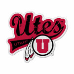 Wholesale Utah University Shape Cut Logo With Header Card - Distressed Design