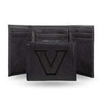 Wholesale Vanderbilt Laser Engraved Black Trifold Wallet