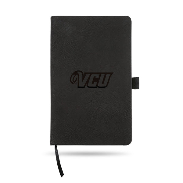Wholesale Vcu Team Color Laser Engraved Notepad W/ Elastic Band -¬†Black