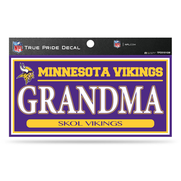 Wholesale Vikings 3" X 6" True Pride Decal - Grandma