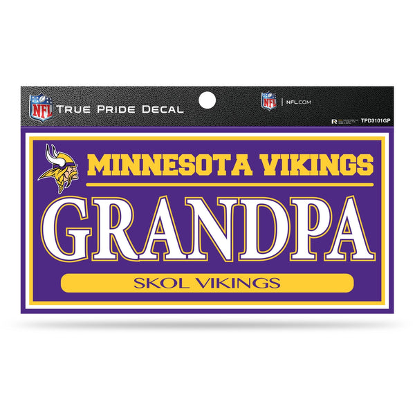 Wholesale Vikings 3" X 6" True Pride Decal - Grandpa