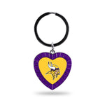 Wholesale Vikings Purple Rhinestone Heart Keychain