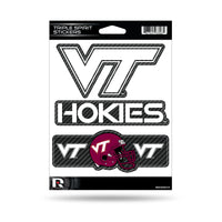 Wholesale Virginia Tech - Carbon Fiber Design - Triple Spirit Stickers