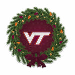 Wholesale Virginia Tech Holiday Wreath Shape Cut Pennant