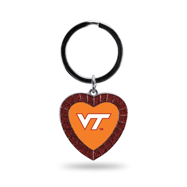 Wholesale Virginia Tech Maroon Rhinestone Heart Keychain