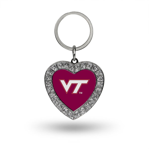 Wholesale Virginia Tech Rhinestone Heart Key Chain