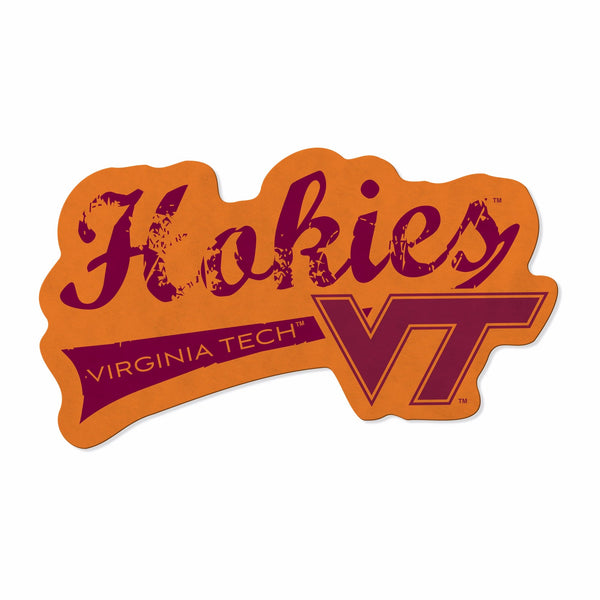 Wholesale Virginia Tech Shape Cut Logo With Header Card - Distressed Design