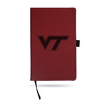 Wholesale Virginia Tech Team Color Laser Engraved Notepad W/ Elastic Band - Maroon