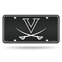 Wholesale Virginia University - Carbon Fiber Design - Metal Auto Tag
