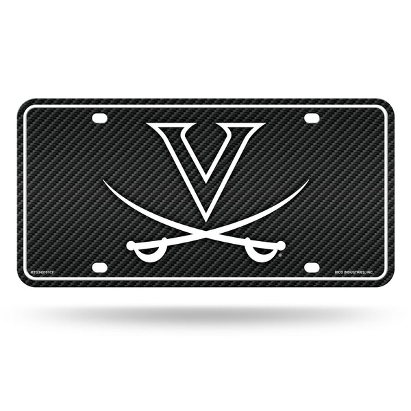 Wholesale Virginia University - Carbon Fiber Design - Metal Auto Tag