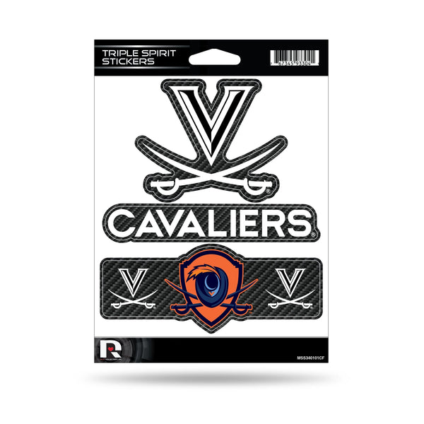 Wholesale Virginia University - Carbon Fiber Design - Triple Spirit Stickers