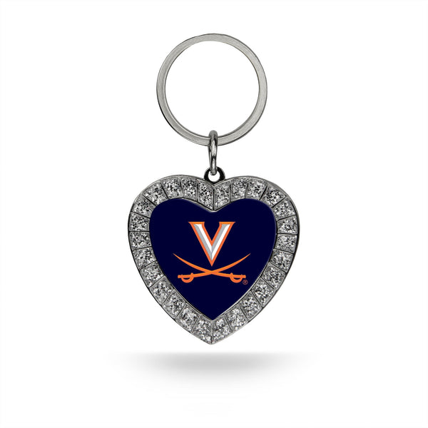 Wholesale Virginia University Rhinestone Heart Keychain