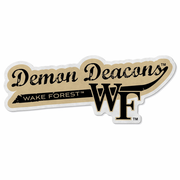 Wholesale Wake Forest Shape Cut Logo With Header Card - Distressed Design