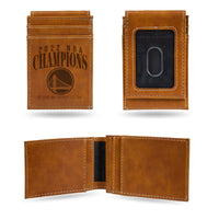 Wholesale Warriors 2022 NBA Champions Le Front Pocket Wallet - Brown