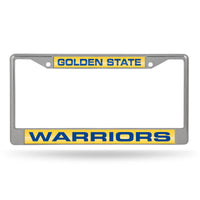 Wholesale Warriors Blue/Yellow Bkg Chrome Laser Frame