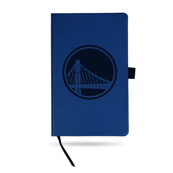 Wholesale Warriors Team Color Laser Engraved Notepad W/ Elastic Band - Royal