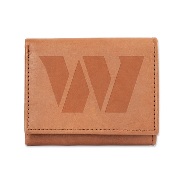 Wholesale-Washington Commanders Embossed Genuine Leather Trifold Wallet