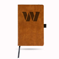 Wholesale Washington Commanders Generic Logo Laser Engraved Notepad With Elastic Band - Brown