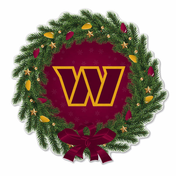 Wholesale Washington Commanders Holiday Wreath Shape Cut Pennant