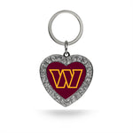Wholesale Washington Commanders Rhinestone Heart Keychain