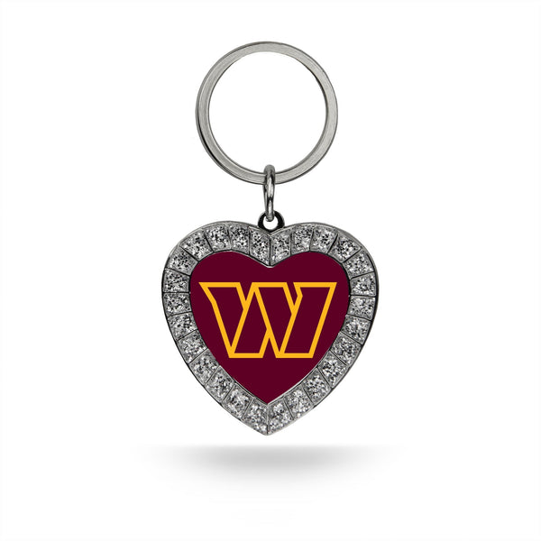 Wholesale Washington Commanders Rhinestone Heart Keychain
