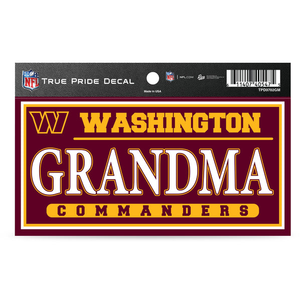 Wholesale-Washington Commanders True Pride Decal (3X6") - Grandma