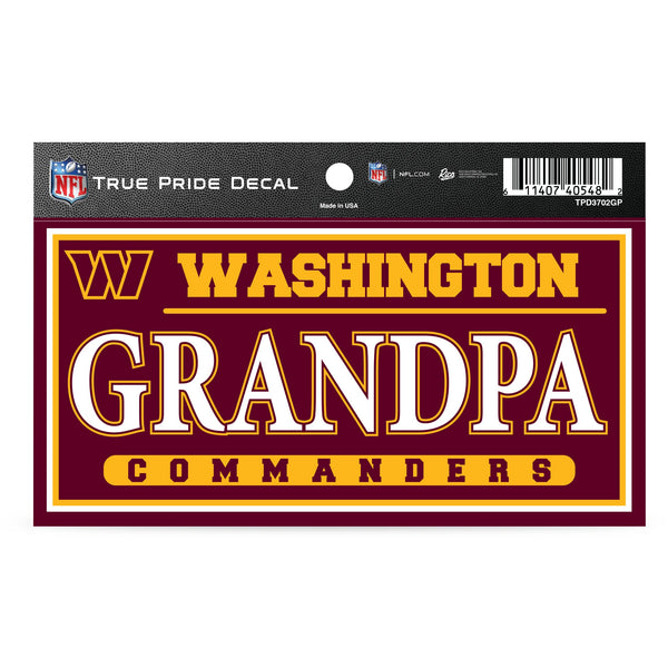 Wholesale-Washington Commanders True Pride Decal (3X6") - Grandpa