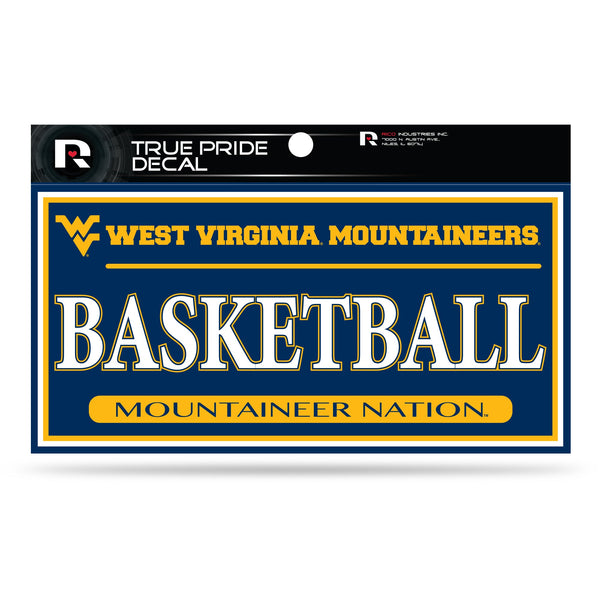 Wholesale West Virginia University 3" X 6" True Pride Decal - Basketball