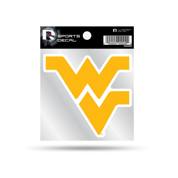 Wholesale West Virginia University 4"X4" Weeded Decal On Clear Backer