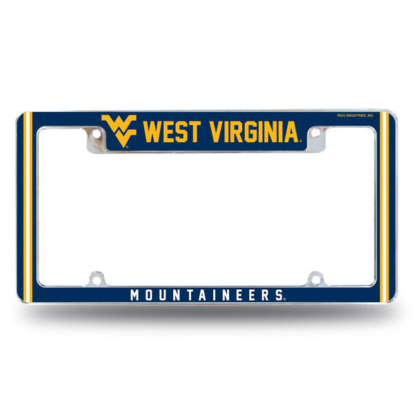 Wholesale West Virginia University Alternate Design All Over Chrome Frame - Top Oriented