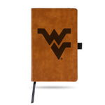 Wholesale West Virginia University Laser Engraved Brown Notepad With Elastic Band - Generic