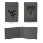Wholesale West Virginia University Laser Engraved Gray Front Pocket Wallet