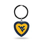 Wholesale West Virginia University Navy Rhinestone Heart Keychain
