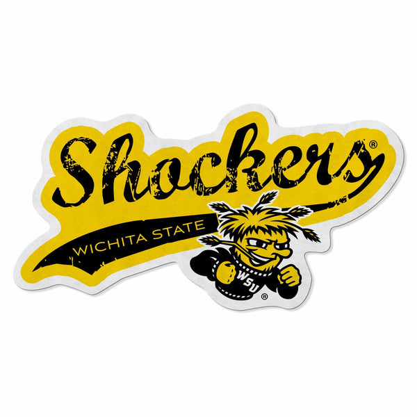 Wholesale Wichita State Shape Cut Logo With Header Card - Distressed Design