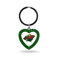 Wholesale Wild Colored Rhinestone Heart Keychain - Green