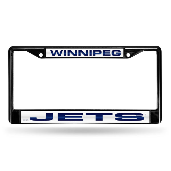 Wholesale Winnipeg Jets Black Laser Chrome 12 x 6 License Plate Frame