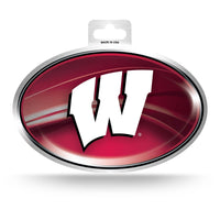 Wholesale Wisconsin Metallic Oval Sticker